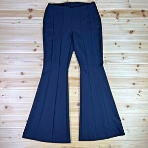 INC International Concepts Pants Womens 4P Black Bell Bottom Pleated Flared